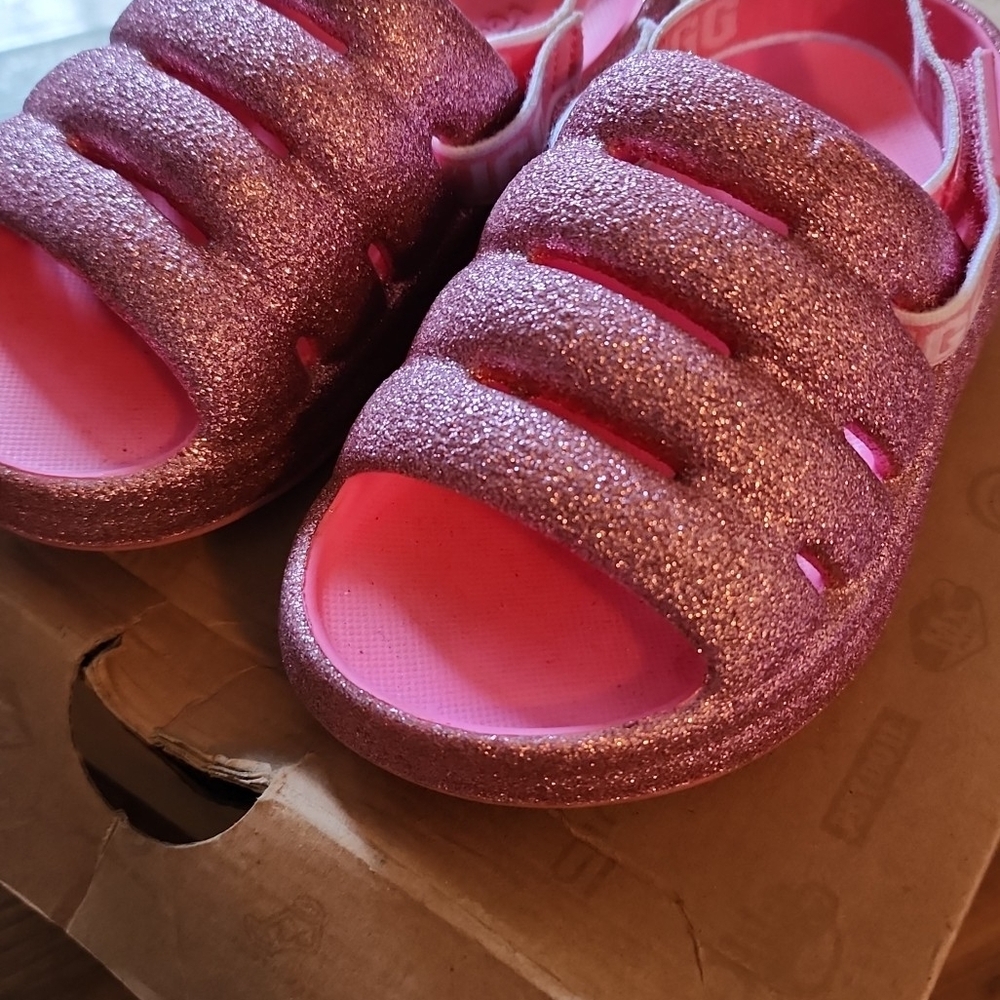 Glittery Pink Kids UGG Sandals